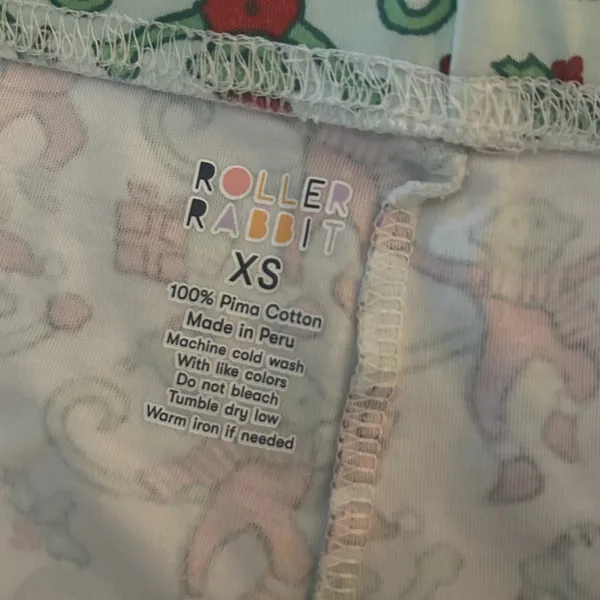 ROLLER RABBIT Women's Monkey Mas Pajamas Christmas Pajamas Size XS Matching Set - Image 7
