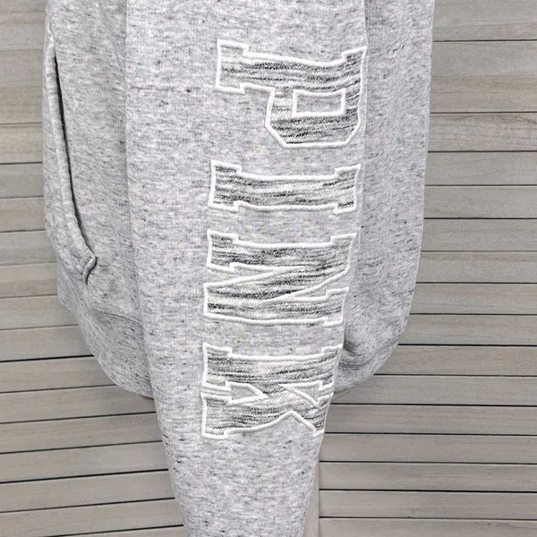 PINK/VICTORIA'S SECRET 1/4 Zip Sweatshirt Heather Gray/White-Medium - Image 3