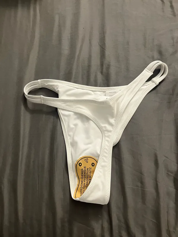 Strappy Thong Bikini White Size M - Image 4