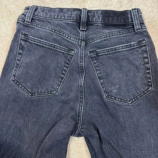 Abercrombie Distress 90s Straight Ultra High Rise Women Black Jeans Size 24 /00L - Image 6