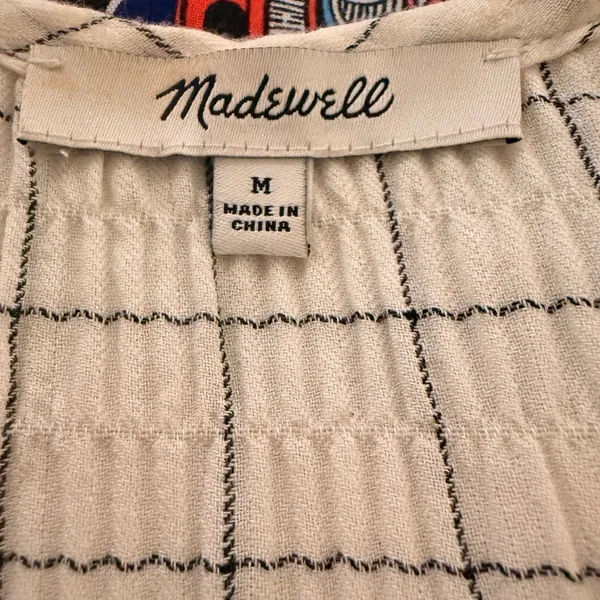 Madewell EUC Oversized Meadow Shirt in Windowpane Long Sleeve Button Up Blouse - Image 7