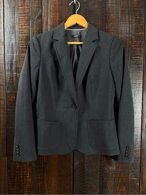 J.Crew Gray Vintage Blazer Size 4/SMALL - Image 5
