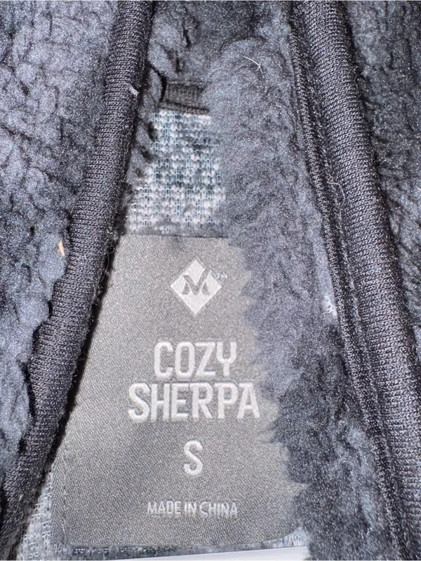 Member's Mark Charcoal Gray Black Leopard Cozy Sherpa Snap Front Jacket Small - Image 3