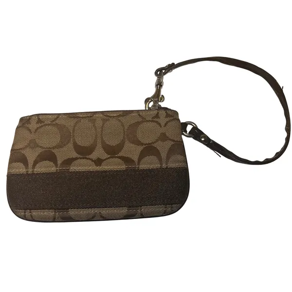 Coach‎ Wristlet Womens OS Brown Signature C Monogram Canvas Zip Pouch - Image 2