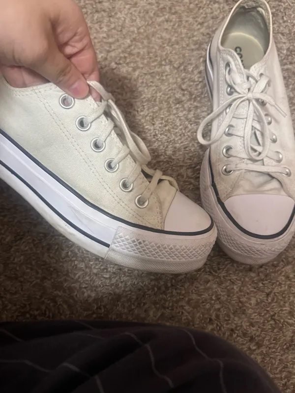 Low top white platform converse  - Image 5