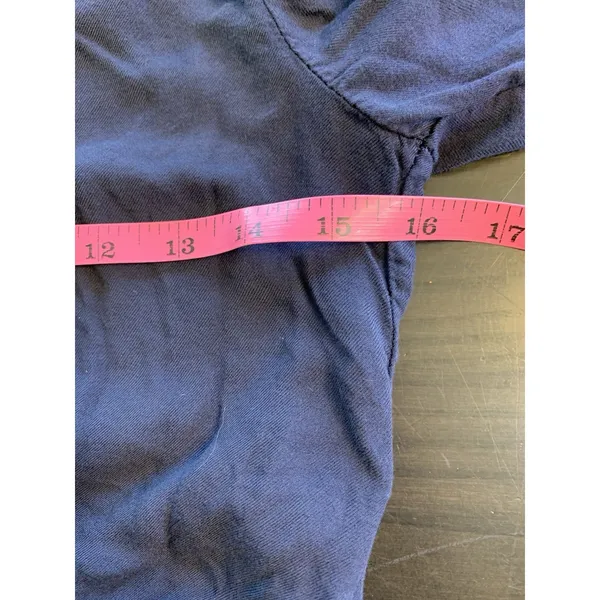 Brandy Melville Faux Wrap Blouse Navy Blue Tie Back Concert Festival Cute Top‎ - Image 8