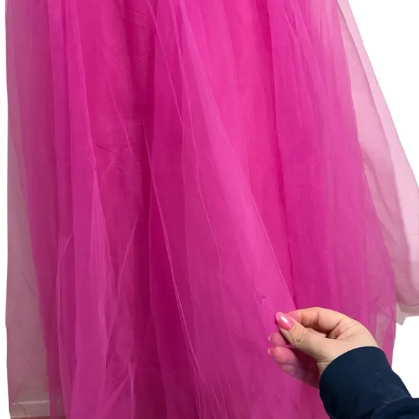 NEW NWT Mac Duggal Off The Shoulder Bustier Ball Gown In Magenta Pink - Image 5