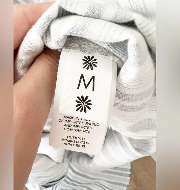 Show Me Your Mumu Blue White Striped Aria Sleeveless Square Neck Mini Dress M - Image 5