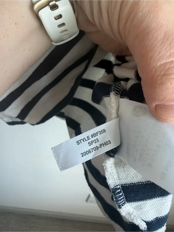 J.Crew Classic Mariner Boat Neck Striped Tee Navy White Size Small - Image 6