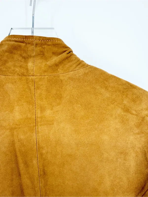 Coldwater Creek 100% Leather‎ Open Front Jacket Women's S Tan Western Boho - Image 5