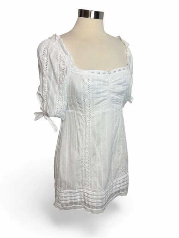 SHOW ME YOUR MUMU‎ Hartley Mini Dress Verona Lace White Off-the-Shoulder, Medium - Image 7