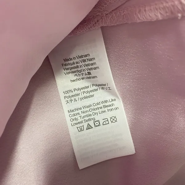 J Crew Shirt Womens Medium Tall Pink Puff Sleeve Satin Back Crepe Office BL712 - Image 6