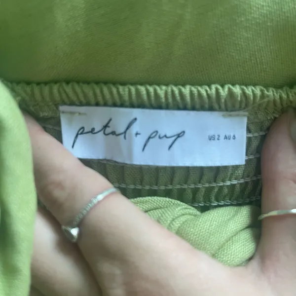 Green Petal & Pup Maxi Dress Rosetta Strapless Cotton Linen Women’s - Image 3