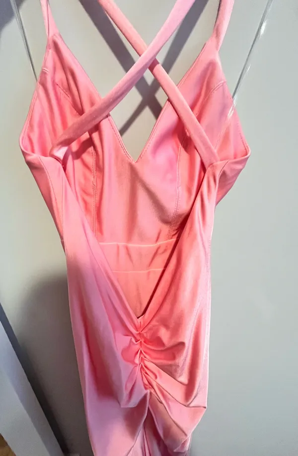 Atria Couture Pink Shiny Prom Dress - Image 3
