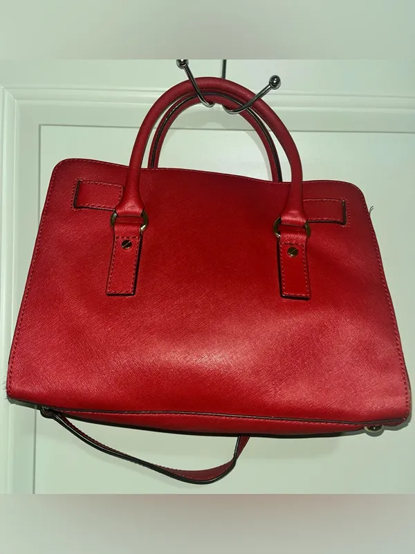 Michael Kors Hamilton Satchel Red grained leather. - Image 2
