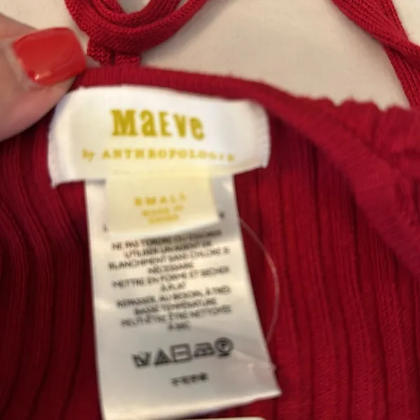 Maeve Anthropologie 2 piece set small halter shrug raspberry red $130 nwt - Image 6