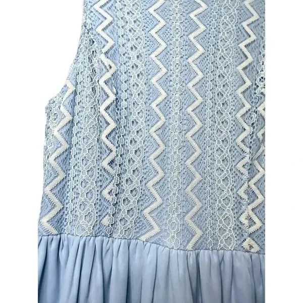 Altar'd State Sleeveless Dress Size Small Blue Above Knee Lace Overloy Flowy - Image 3
