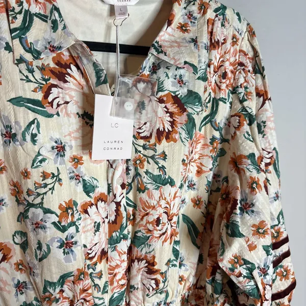 NWT Lauren Conrad floral shirt dress - Image 3