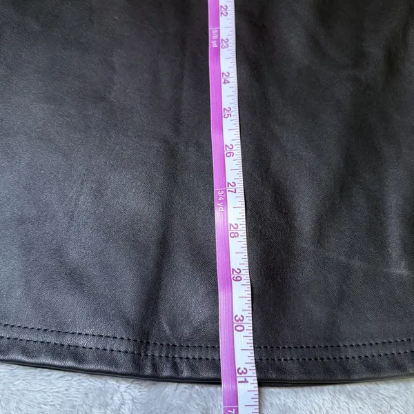 New LuLaRoe Elegant Womens Size Large Avery Skirt Black Faux Leather Midi Career - Image 9