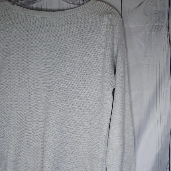 American Eagle Light Gray Cozy Minimalist Pullover Sweater - Image 9
