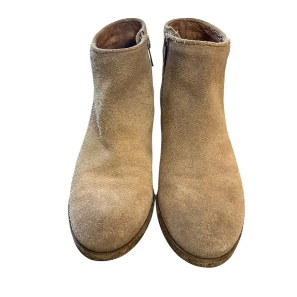 Frye Womens Booties Size 6 Tan Leather Side Zip Boots - Image 5