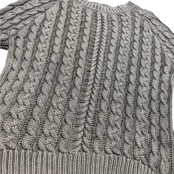 🤍 MARRAKECH Gray Cable Knit Cotton Sweater 🤍 Women’s Small‎ Cozy Classic - Image 3