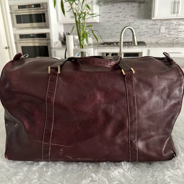 Vintage Bottega Veneta Leather Overnight‎ Duffle Bag - Image 4