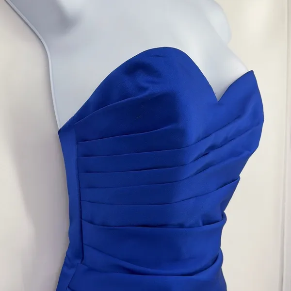 Alfred Angelo Strapless Corset Dress Sz 0 Prom Bridesmaid Satin Ruch Y2K Lace Up - Image 4