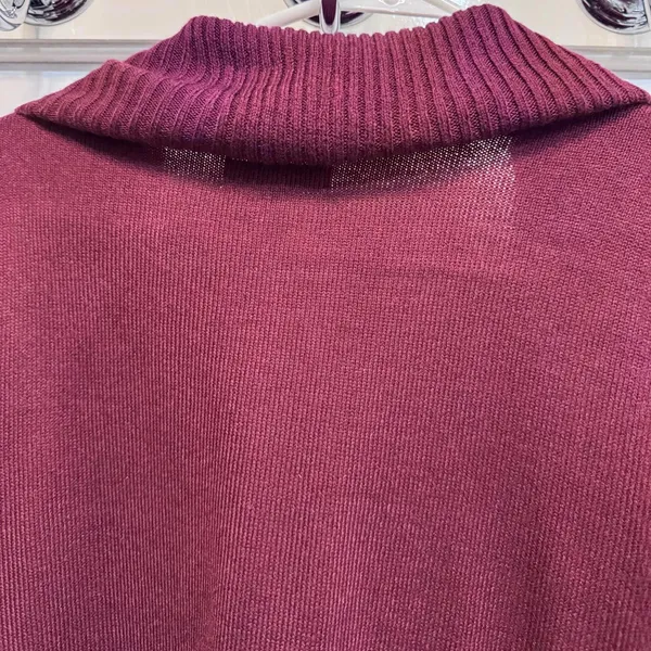 Croft & Barrow Maroon Double Layer Knit Cardigan Sweater Plus Size 2X - Image 4