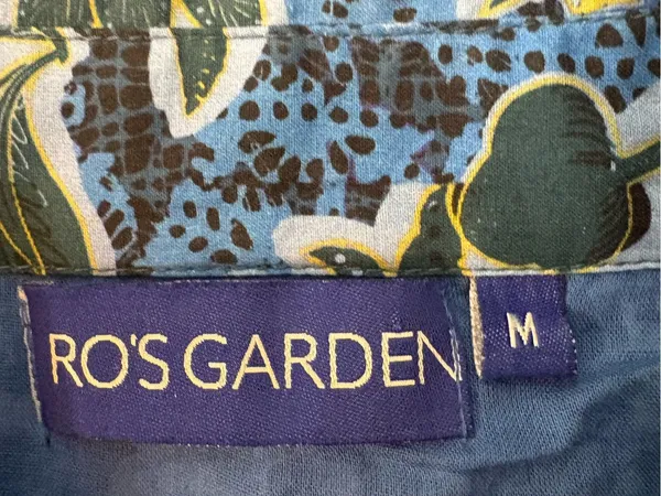 Ro's Garden Shirt Dress Womens Medium Blue Floral Tiered Mini Cotton - Image 5