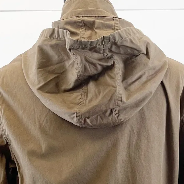Club Monaco Womens Jacket‎ Hooded Lightweight Casual Utility 100% Cotton Brown S - Image 7