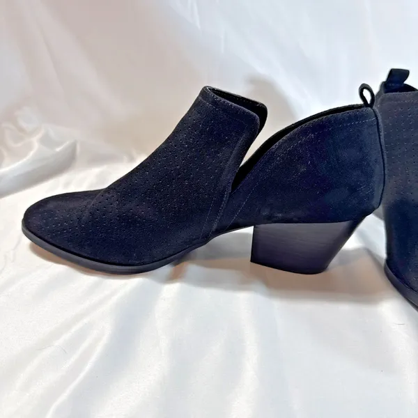X-Appeal Black Suede Anklet Women's Shoes Size 10 Block 2.5" Heels - Image 5