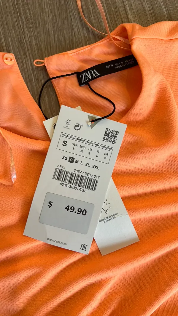 ZARA Orange Mini Dress - Image 2