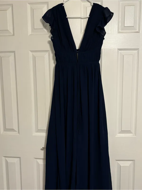 Lulu’s I'm All Yours Navy Blue Ruffled Maxi Dress - Image 2