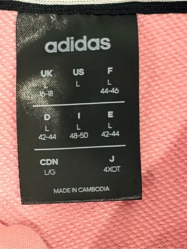 adidas Pink All-Over Logo Hoodie women’s size large - Image 5