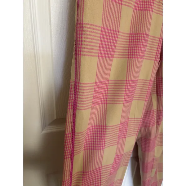 Anthropologie Maeve Tapered Pull-On Plaid Pants Pink Tan 6 Academia Preppy - Image 10