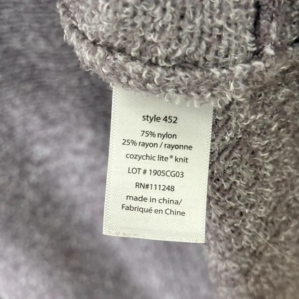 Barefoot Dreams CozyChic Lite Circle Cardi Cardigan Sweater Grey Large/XL - Image 7
