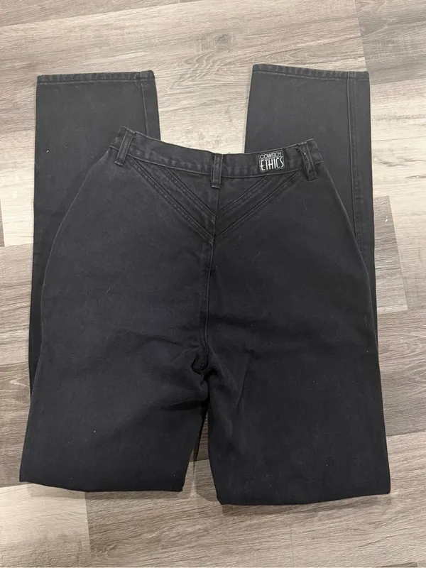 Vintage Cowboy Ethics Women’s Black Denim Jeans Western Size 9/10 - Image 8