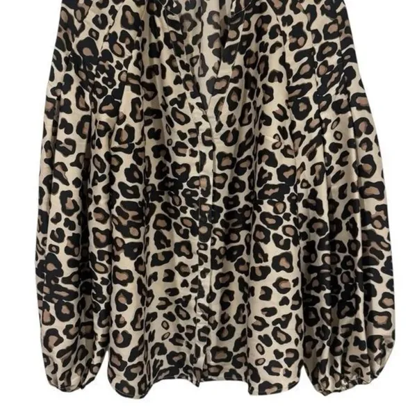 Boden Cheetah‎ Animal Print V-Neck Babydoll Blouse Career Capsule Chic Boho 6 - Image 4