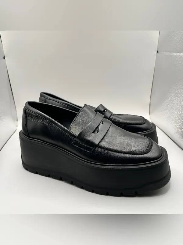 Free People Women's Nico Platform Loafers - Black size 36 US 6 NWOB - Image 2