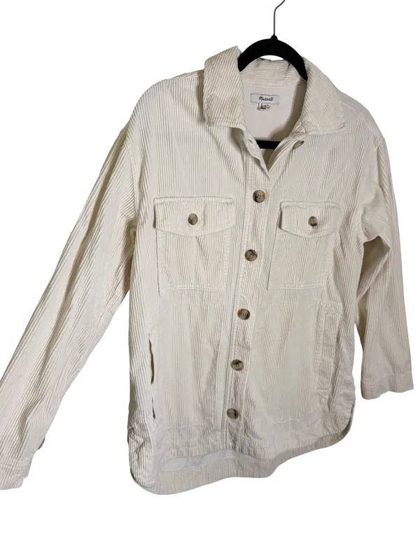 Madewell Corduroy Shirt Jacket Shacket Ivory S - Image 6