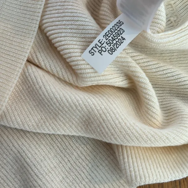Vineyard vines Cream popover open collar knit polo Sweater poly wool blend M - Image 6