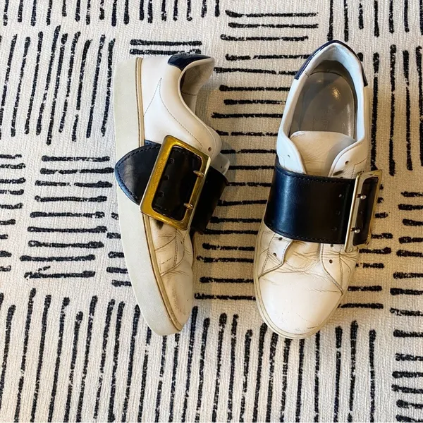 Burberry Westford Buckle Strap Leather Sneakers EU 38.5 - Image 2