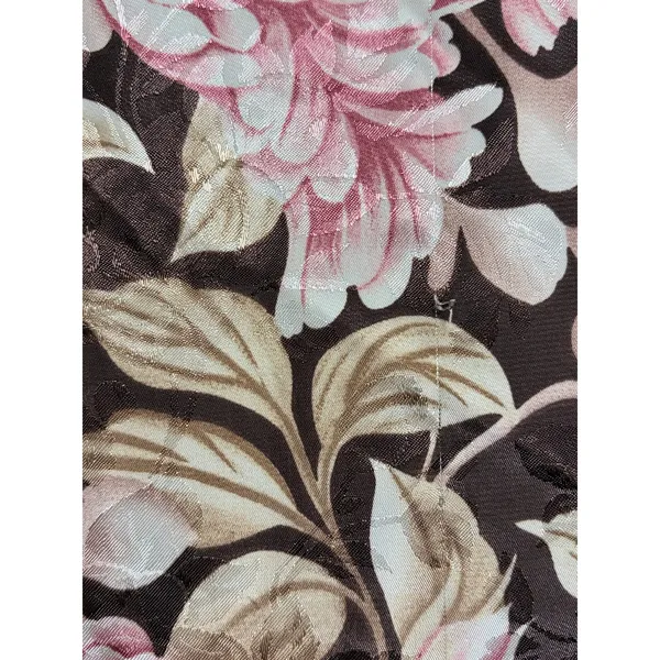 Floral Rose Brown Satiny Vintage Robe Kimono size Small/Medium - Image 7