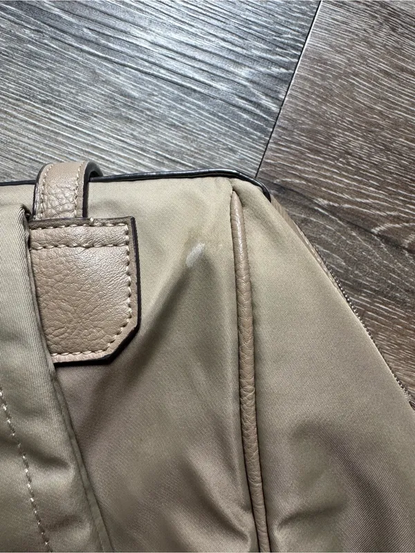 Tutilo New York Tan Khaki Nylon Backpack Tote Bag - Image 5