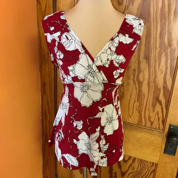 Vtg 90s floral sexy plunging top - Image 8
