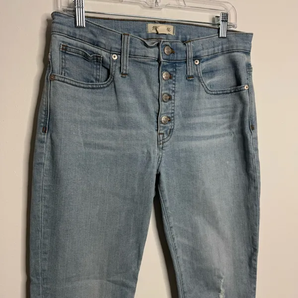 MADEWELL High Rise Skinny Crop Button‎ Front Edition JeanSize 30 Minimalist - Image 4
