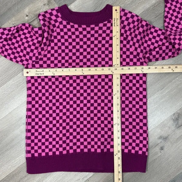 Future Collective Check Pullover Sweater Pink‎ Purple Small Pink - Image 13