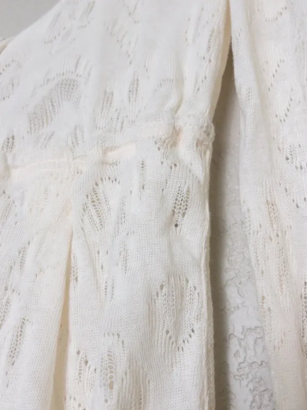 NEW Free People Intimately Home Alone Long Johns S Ivory Lace Onesie Pajamas - Image 6