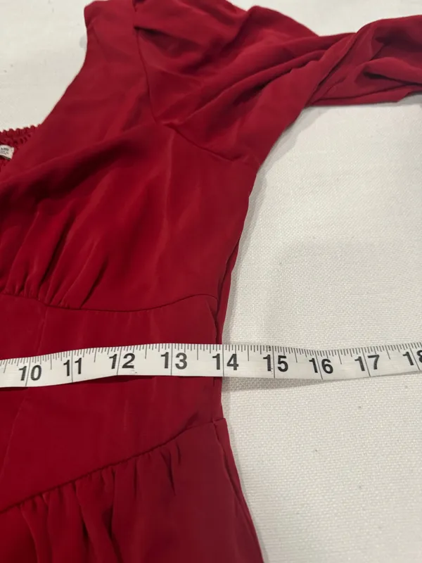 Abercrombie Red Long Sleeve Mini Dress - Image 8